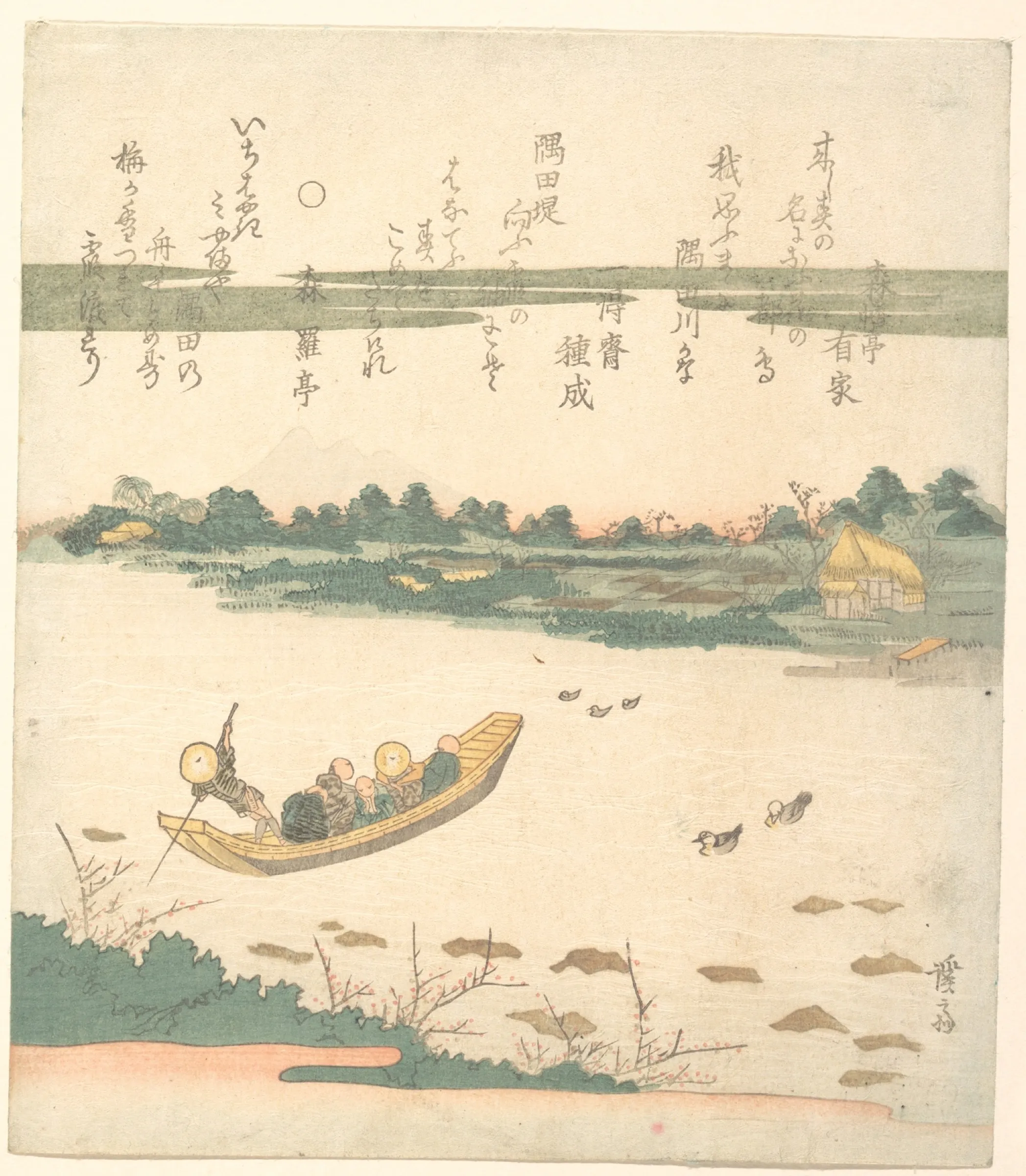 隅田川の渡し舟（渓斎英泉）